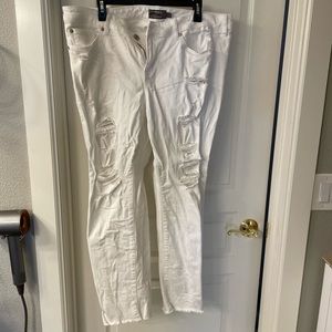 Torrid white ripped jeans size 18